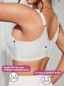 SHEIN 1 件女士柔软舒适网眼刺绣文胸，可调节肩带，提升塑形，钢圈 - 彩色 - 查看 7