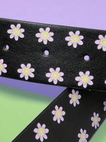 SCOOBY-DOO X SHEIN 1pc Women's Cute Cartoon Pattern Buckle Waist Belt - Black - View 4