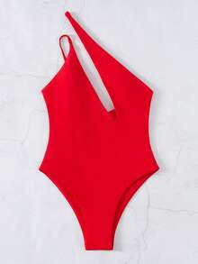 Vaytide 2025 Đồ bơi một mảnh hở lưng gợi cảm màu trơn cho nữ mùa hè - Đỏ - Xem 8