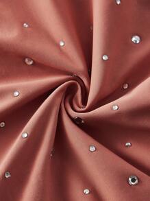 MOTF PREMIUM RHINESTONE GATHERED BIKINI TOP FOR SUMMER BEACH VACATION - Beige - View 3