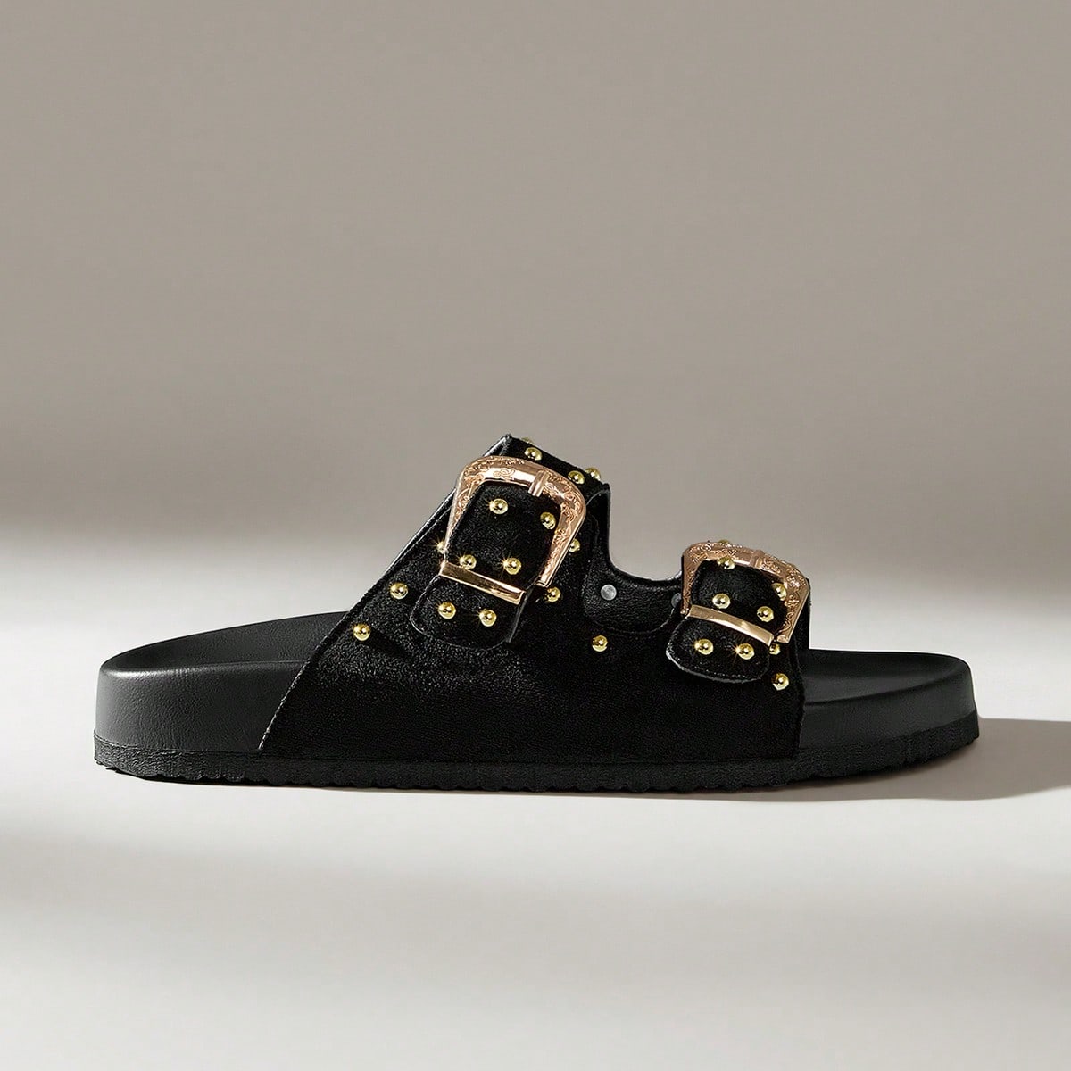 Sandalias planas casuales con tiras y puntera abierta para mujer, cómodas para primavera y verano