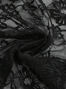 ROMWE J-Fashion 女式豹纹蕾丝拼接金属链露背挂脖上衣 - 棕色 - 查看 4