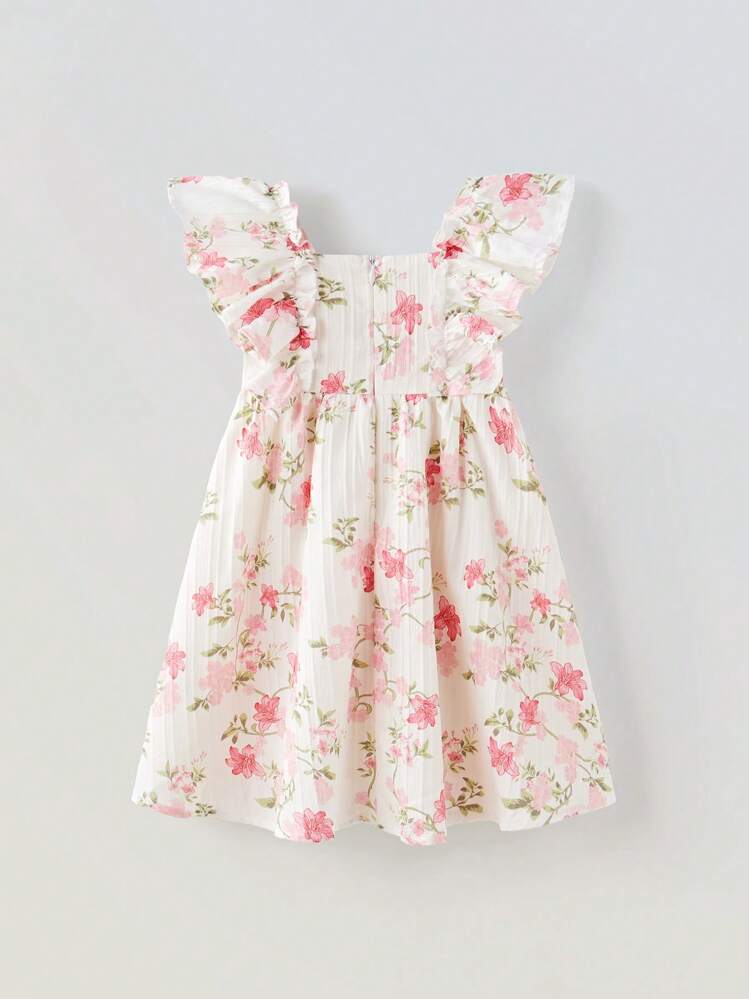 Maija Kids Maija Kids 宽松休闲花卉图案短袖连衣裙，适合年轻女孩 - 彩色 - 查看 2