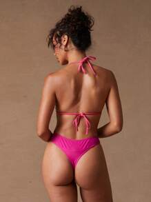 SHEIN Unity Bikini bơi Áo tắm biển Hồ bơi Thường ngày Kỳ nghỉ Tiệc Brunch Thanh lịch Gyaru Club Đi chơi Buổi hòa nhạc gợi cảm Chuyến lưu diễn toàn quốc Lễ hội âm nhạc Mùa hè Pastel - Màu Hồng Tươi - Xem 2