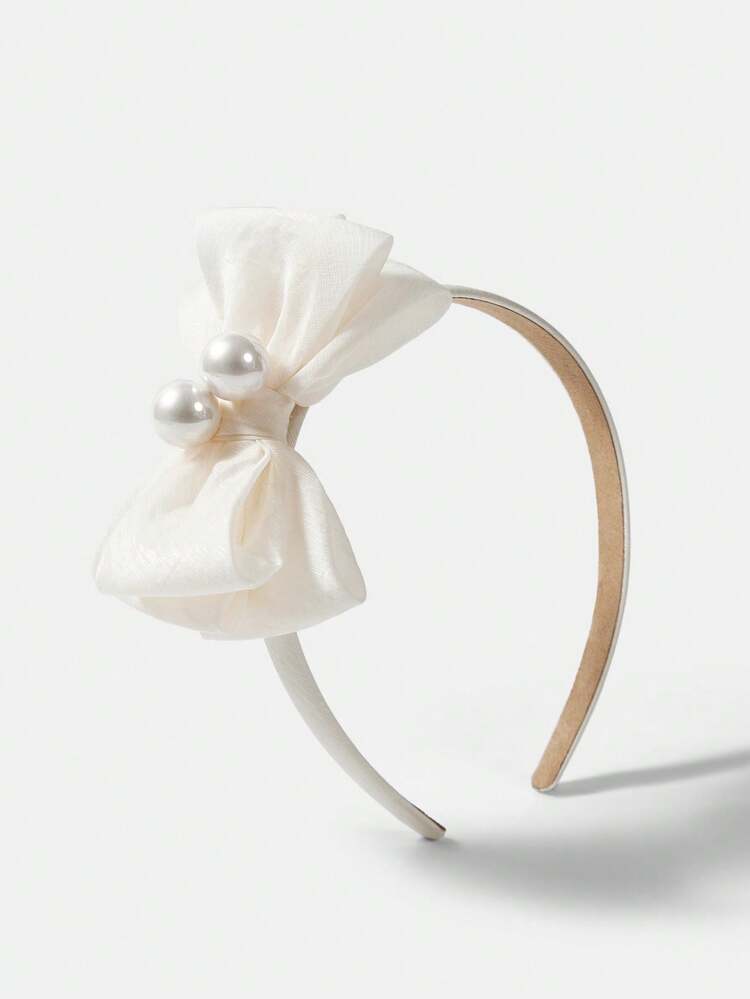 FAUX PEARL BOW HEADBAND