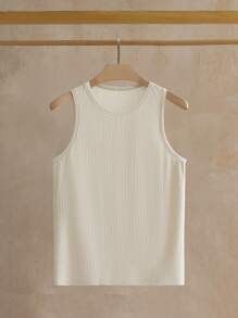 Manfinity VCAY 2 件装男士休闲修身无袖纯色背心，适合日常穿着 - 彩色 - 查看 6