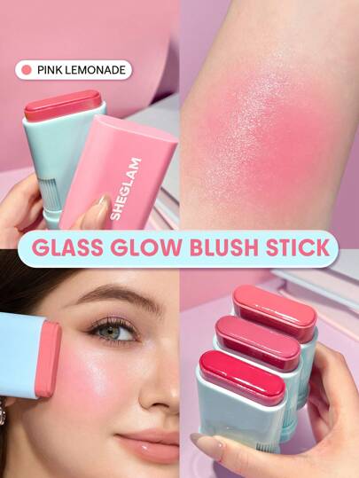 SHEGLAM Glass Glow Rouge Stick-Pink Lemonade MäRke SköNhet Smink Kosmetika FöR Kvinnor Och Flickor Perfekt FöR Vinter VåR Idealisk FöR Y2K Elegant Mode Passande FöR FöDelsedag GåVa Fest Klar BäSt FäRg