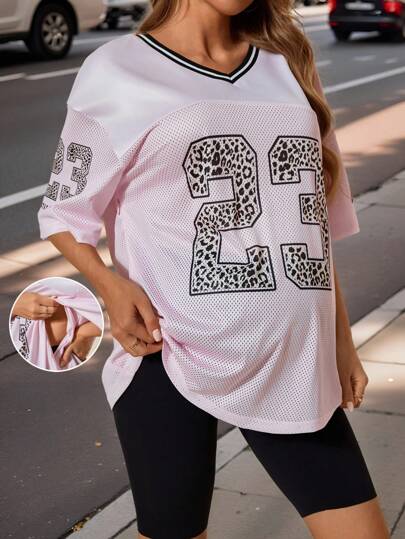 SHEIN Fashionable Maternity Nursing Top Suitable For Summer