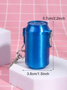 SHEIN 1 pieza Cenicero portátil con forma de lata metálica y tapa abatible, con llavero, adecuado para uso al aire libre, en el hogar y en el coche, regalo de cenicero, artículos de graduación