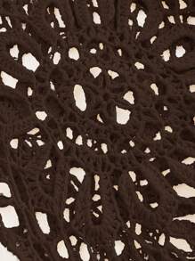 SHEIN MOD Women's Apricot Crochet Beach Vacation Coverup, Off The Shoulder Tops