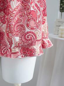 Elamini 佩斯利印花阔腿短裤，休闲海滩度假装 - 彩色 - 查看 3