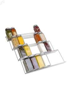 Rak Penyimpanan Bumbu 4 Tingkat, Rak Bumbu Akrilik yang Dapat Diatur, Baki Penyimpanan Bumbu yang Dapat Diperluas, Lemari Dapur, Rak Dapur, Hadiah Natal - Clear - View 2