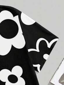 Manfinity Homme Men's Summer Casual Floral Print T-Shirt And Shorts Set Men 2 Pieces Outfits Summer, Cozy Outfits