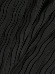 BizChic 2025 Summer New Music Festival Party Gathering Summer Top, Holiday Suitable For Wedding Guests, Brunch, Urban Fashion Commuter Daily Versatile Spring/Summer New Elegant Chic Daily Commute Work Date Vacation Breezy Graduation Season Black Pleated Tie-Bow Top - Black - View 6