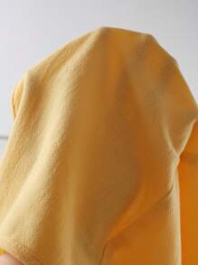 SHEIN LUNE 大码女式夏季度假风格纯色3D花卉装饰无袖连衣裙 - 黃色 - 查看 7