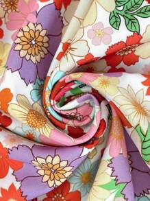 SHEIN Clasi 女式彩色花卉印花短袖衬衫，夏季