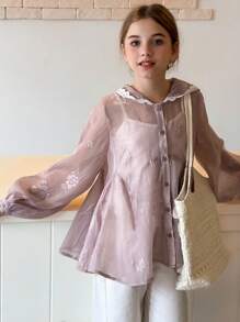 DAZY Tween Girls Jacket For Fall - Purple - View 2