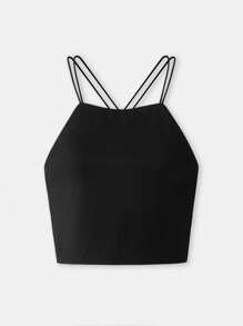 Maija 2025 年夏季新款性感露背交叉弹力设计吊带背心，百搭海滩装、日常装、休闲装、通勤装、优雅派对装、婚礼嘉宾装、早午餐装、独立日装、母亲节装、音乐节装、毕业装 - 黑色 - 查看 7