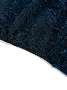 Flirla 2025 加大码女式纯色优雅浪漫海星装饰镂空前部闪亮面料修身紧身衣，非常适合节日装扮 - 藍色 - 查看 5