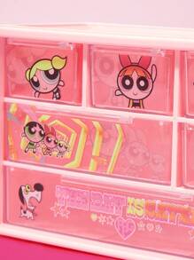 THE POWERPUFF GIRLS X SHEIN Cute Pink Acrylic Storage Box