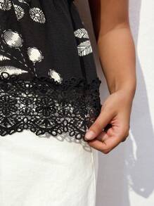 Maija Blusa corta sin mangas con volantes y bloques de color monocromáticos para mujer talla grande, versátil, de moda, cómoda, adecuada para la playa y el ocio, elegante ropa de vacaciones de verano para mujer, casual de playa, atuendos de oficina bohemios, atuendos de festival para rave, Hawaii, Coachella