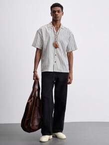 Maija 男士条纹短袖单排扣休闲衬衫，夏季 - 彩色 - 查看 2