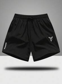 Manfinity Sport Corelite Men's Simple And Fashionable Sports Shorts, Suitable For Summer - Black - View 1