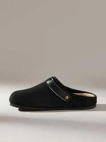 Solecia Sepatu Loafer Datar Sederhana Kasual Wanita - Hitam - View 3