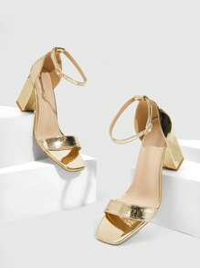 CUCCOO SZL Women's Adjustable Buckle Strap Stiletto High Heels - Gold For Christmas - Champagne - View 3