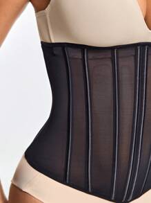 SHAPORA Sculpting Waist Trainer Adjustable 3-Level Closure Shapewear Body Shaper -Tummy Waist Control - Black - View 7