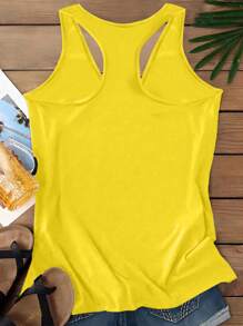 EMERY ROSE Áo ba lỗ in họa tiết hoa cúc cỡ lớn dành cho nữ, thích hợp cho mùa hè - Màu vàng - Xem 2