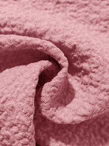 SHEIN Teen Girls' Chiffon Textured Bubble Layered Ruffle Cinched Waist Romper Jumpsuit, Pink, Casual For Spring & Summer - Pink - View 7