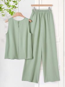 Rusticease 女士日常两件套服装 - 綠色 - 查看 2