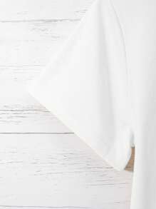 INAWLY 大码夏季休闲字母印花短袖T恤 - 白色 - 查看 3