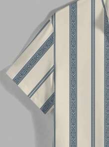 Manfinity Homme Men's Mature Casual Digital Print Short Sleeve Shirt