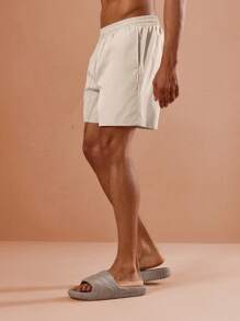 SUMWON Premium Drawstring Beach Shorts Summer Swimming Pool Board Shorts Elastic Waist Mid Length Leisure Vacation Bermuda