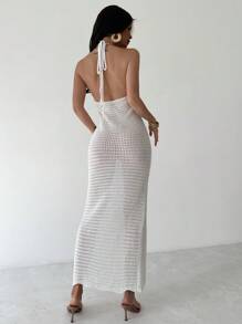 Firerie 女士性感吊带迷你毛衣裙 - 白色 - 查看 9
