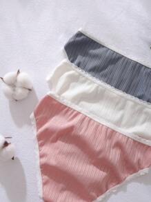 3pcs/Pack Casual & Comfortable Minimalist Girls' Underwear Girls Panties Set Underwear For Girls Young Girls Sets Summer Girls Cotton Underwear - Multicolor - View 4