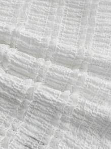 SHEIN EZwear Damen Lässig Vintage romantische Spitzenbluse, geeignet für den Sommer, mit Spitzenverzierung