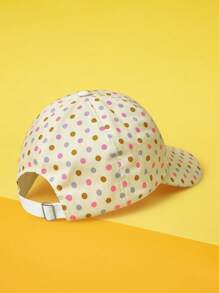 TOM & JERRY X SHEIN Mũ bóng chày chấm bi in chữ và hoạt hình có thể điều chỉnh - trắng - Xem 2