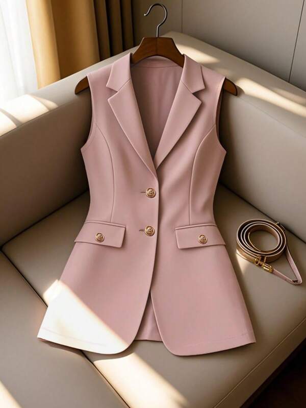 GlowEve Blazer elegante sin mangas para mujer de negocios