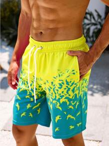Surfspeed Men's Fashionable Beach Shorts, Suitable For Summer, Hawaiian - Yellow - View 1