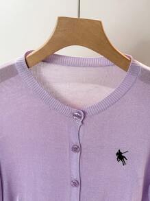 Women's Knight Pattern Long Sleeve Single Breasted Casual Cardigan