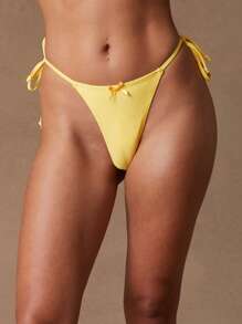 NYA SZN Slip de baie cu legături laterale, vară, plajă, vacanță tropicală, casual, zi de zi, ieșiri în oraș, stropi tropicali, galben