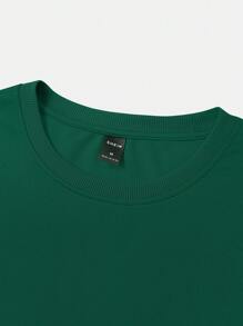 Manfinity LEGND Plus Size Men's Casual Solid Color T-Shirt And Shorts 2 Pieces Set, Summer, Men's Green 2 Piece Outfit, 2 Piece Set Shorts T Shirt Men, Green Two Piece Short Set Men, Men's Casual Green Short Set