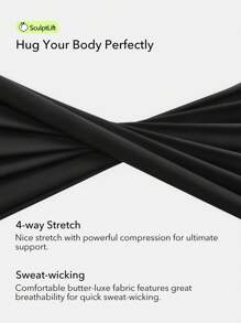 OutZeal 女士健身运动黑色紧身裤瑜伽普拉提收腹高腰高弹运动裤 - 黑色 - 查看 5
