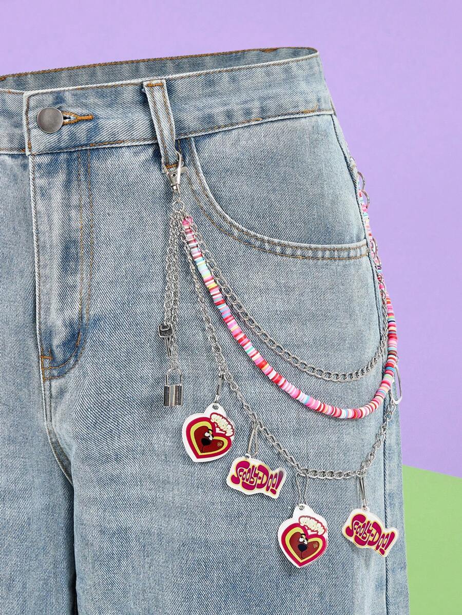 SCOOBY-DOO X SHEIN Purple Heart Cartoon Pattern Cute & Simple Zipper Pull - Purple - View 1