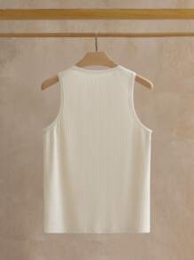 Manfinity VCAY 2 件装男士休闲修身无袖纯色背心，适合日常穿着 - 彩色 - 查看 7