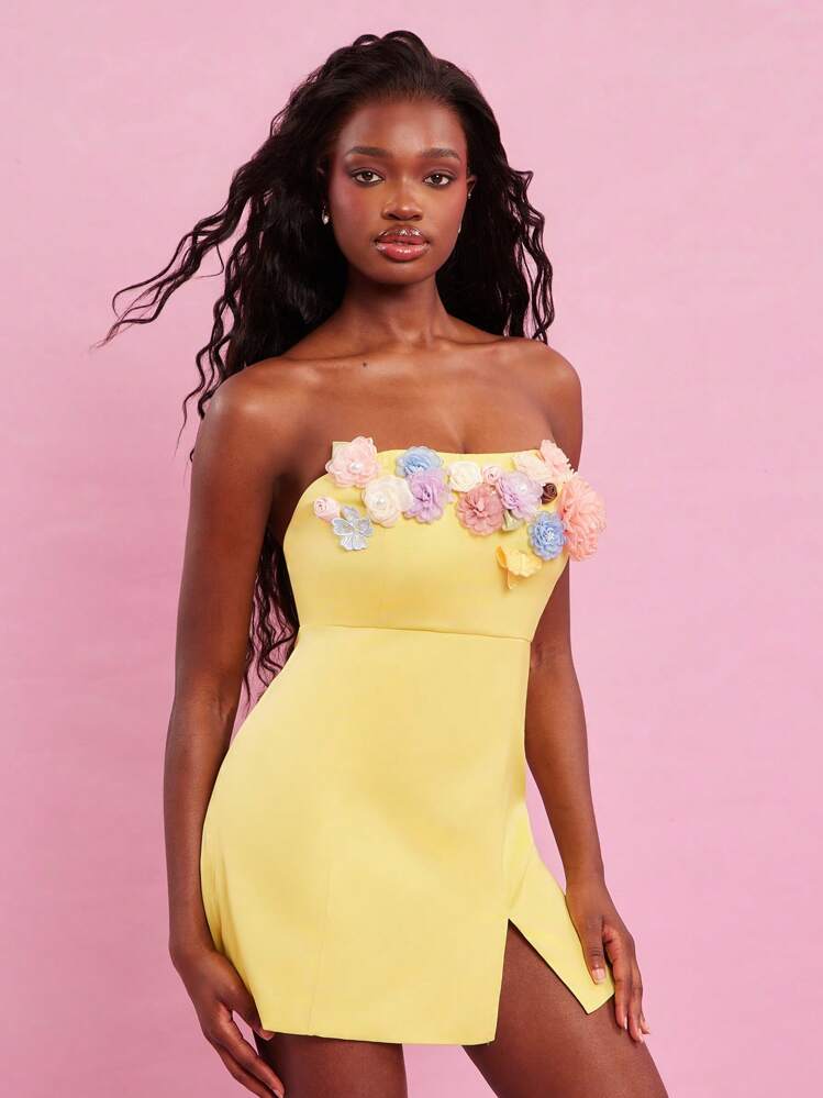 short yellow dresses for weddings Yellow tulle lace short prom dress yellow homecoming dress
