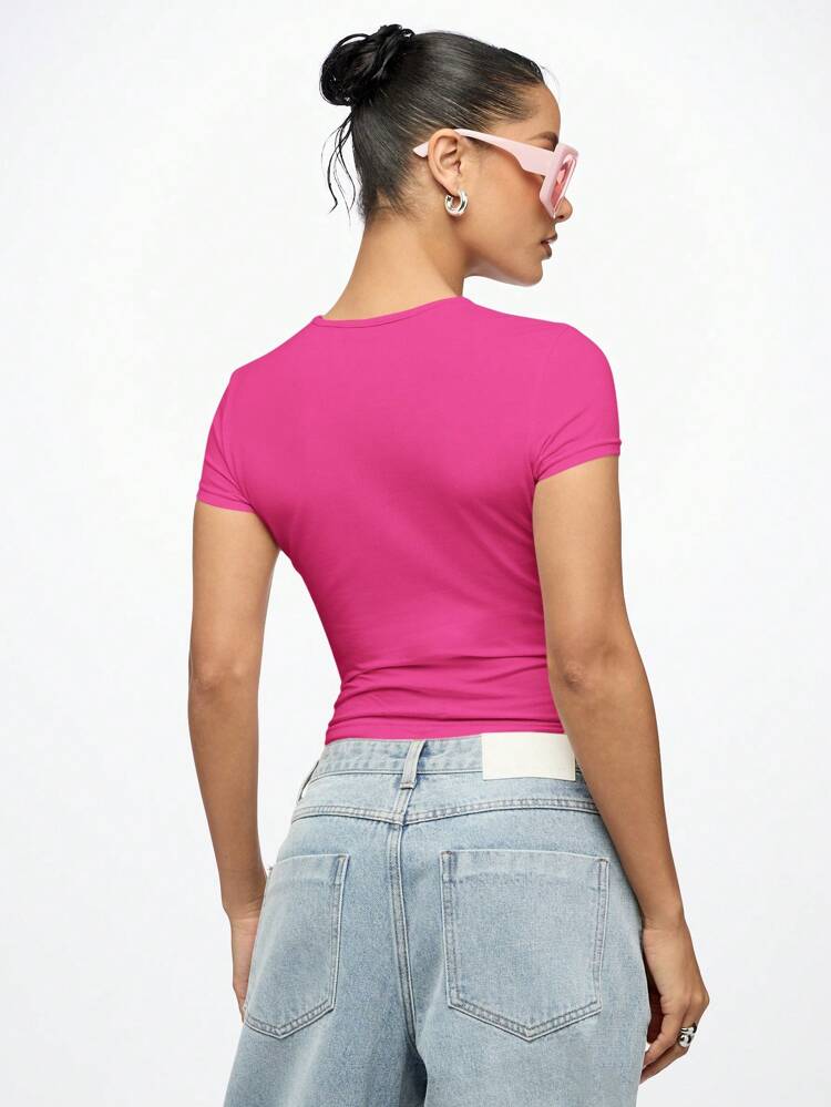 SUMWON WOMEN Video Vixen Graphic Print Fitted Baby Tee